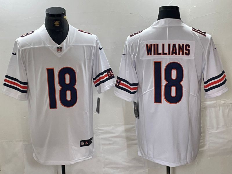 Men Chicago Bears #18 Williams White Second generation 2024 Nike Limited NFL Jersey style 1->youth mlb jersey->Youth Jersey